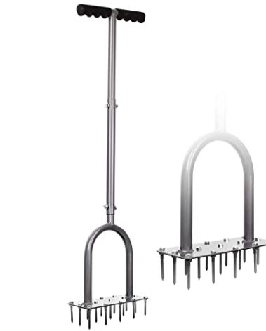 Walensee Lawn Aerator Spike Metal Manual Dethatching Soil Aerating Lawn with 15 Iron Spikes, Pre-Assembled Grass Aerator Tools for Yard, Lawn Aeration, Garden Tool, Revives Lawn Health, Patented