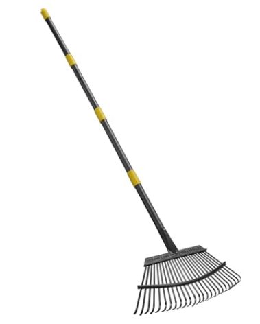 HOSKO 79 Inch Leaf Rake, 25 Tines Garden Rakes with Adjustable Sectional Handle for Quick Clean Up of Lawns, Garden, Farm, Pasture, Yard and Chicken Coop