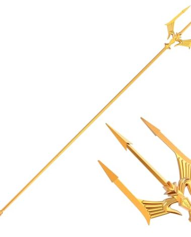 Udekit Metal Trident Spear 78 Inches Adjustable Length Cosplay Costume 3-Pronged Poseidon Weapon for Adult Women Men Halloween