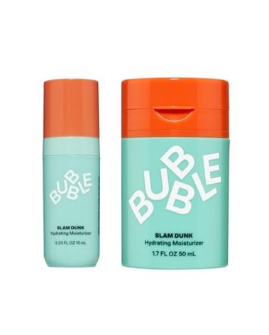 Bubble Skincare Slam Dunk Bundle - Hydrating Face Cream for Dry Skin Made with Vitamin E + Aloe Vera Juice for a Glowing Complexion - Skin Care with Blue Light Protection (50ml + 10ml, 2 Count)