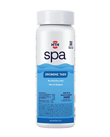 HTH Spa 86108 Bromine Tabs, Chemical Sanitizer for Spas & Hot Tubs - Fits All Floaters for Easy Application, Creates Soft Water Feel, No Chlorine Odor, Eliminates Bacteria & Algae, 2 lbs