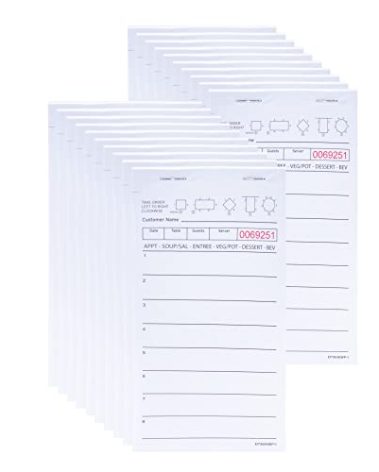 DGBDPACK Guest Check Pads EP-3632-1 (20 Pads), Total 1000 Pink Waitress Notepad, Server Order Pads