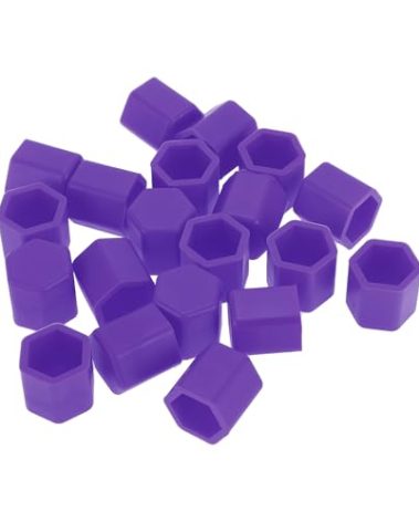 Partuto 20 Pcs Wheel Lug Nut Bolt Rims Tire Nut Screws Dust Cap Cover Nut Protection Silicone Purple 2.2x15x20mm