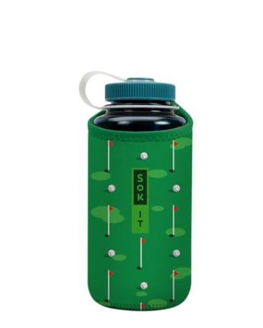 Sok It BotlSok Water Bottle Sleeve Insulated Neoprene Cover (Golf, Fits 32oz Nalgene)