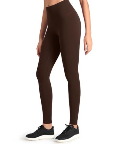 HeyNuts Workout Pro Extra Long Leggings for Tall Women, High Waisted Athletic Tummy Control Leggings Soft Yoga Pants 31'' Espresso M(8/10)
