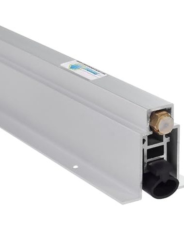 TMS Automatic Door Bottom Seal - Heavy Duty Metal Door Sweep with Neoprene Bulb Door Seal - 1" Drop - Fully Mortised (36 Inches)