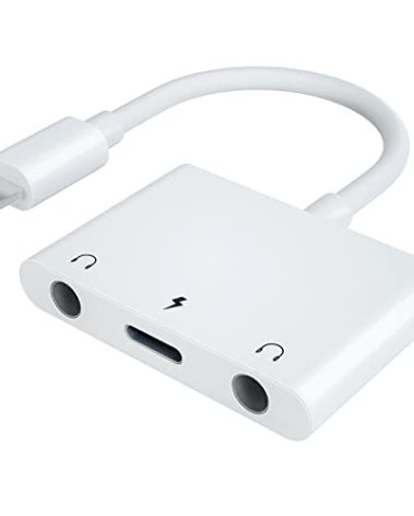 ELITEED 3in1 Lighting to 3.5mm,Headphone Adapter for iPhone, Dual Earphone Jack Audio and Charging Adapter,Headphone Splitter for iPhone 14/13/12/11/XS Max/XR/8/7 Plus /6/ iPad,Support iOS 10 to16