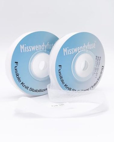 Misswendyfuse Knit Stay Tape,1/2''X30yards fusible Knit Hem stabilizer for Shoulder Seams and Pant hems,Single Side Adhesive, Ultra fine & Stretch (White)