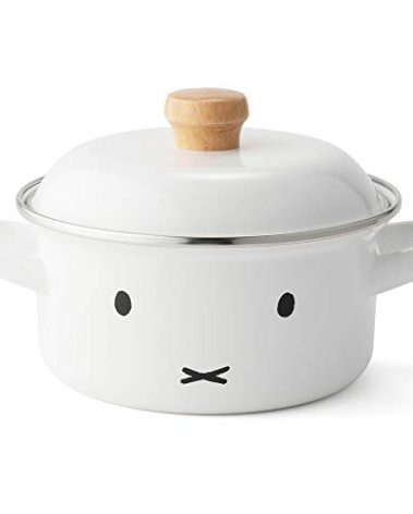Fuji Horo Casserole Two-Handed Pot, White, Induction Compatible, 5.9 inches (15 cm), Miffy Face
