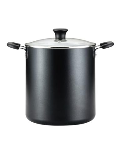 T-fal Specialty Nonstick Stockpot With Lid 12 Quart, Oven Broiler Safe 350F, Stay-Cool Handles, Kitchen, Cookware, Pots and Pans, Stock Pot, Soup Pot, Cooking Pot, Dishwasher Safe, Black