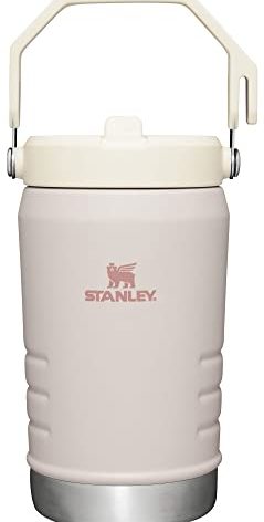 Stanley IceFlow Flip Straw Jug with Handle 40 oz| Twist On Lid and Flip Up Straw | Leak Resistant for Travel and Sports | Insulated Stainless Steel | BPA-Free | Rose Quartz