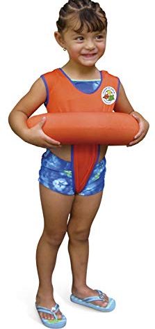 Poolmaster Learn-to-Swim Vest, Adjustable Tube Floatation Swim Trainer and Swim Aid for Kids Ages 3 to 6 Years, Orange