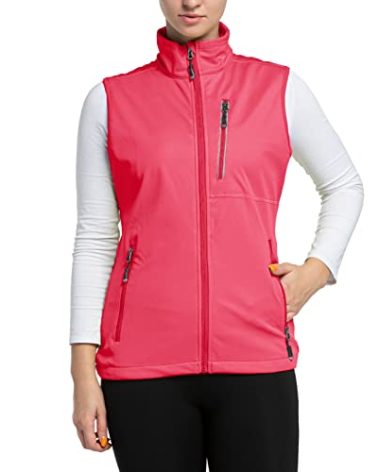 33,000ft Women's Lightweight Running Vest Outerwear with Pockets, Windproof Sleeveless Jacket for Golf Hiking Travel