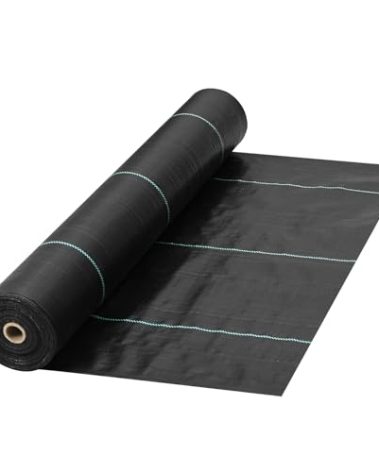 VEVOR Weed Fabric Barrier Heavy Duty, 3x300 FT, 5.8oz Weed Blocker Fabric, Woven Landscape Fabric, Garden Fabric Weed Barrier, Weed Control Fabric Ground Cover, Geotextile Fabric, Gardening Mat, Black