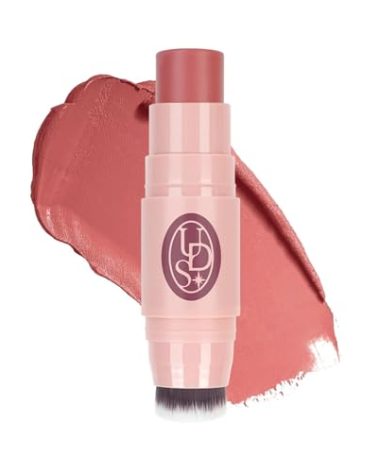 Multi-Use Makeup Cream Blush Stick, Unidollss 3-in-1 Buildable Blush Stick for Cheeks, Eyes, and Lips, Hydrating formula, All day wear, Easy Application with Thumb Puff Included (02 INFATUATION)