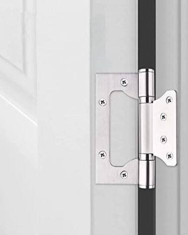 6 Pack Non-Mortise Door Hinges, 4 x 3 inch Stainless Steel Door Hinge, Easy to Install with Mounting Screws,Silver