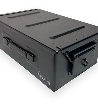 Reapr Steel Ammo Can, Heavy Duty Locking Metal Ammo Storage Box, Airtight and Watertight 30 Cal or 50 Cal Case for Rifle, Shotgun, Pistol, Military Footlocker Style Tool and Gear Organizer