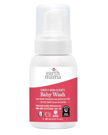 Earth Mama Sweet Orange Baby Liquid Wash Foaming Hand Soap, Organic All Purpose Body Wash for Sensitive Skin, Castile Soap with Coconut Oil, Shea Butter, Calendula, & Aloe, 5.3 fl oz