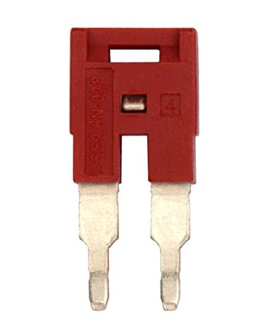 Dinkle DSS2.5N-02P DIN Rail Terminal Block Press-Fit Jumper DK2.5N Two Pole, Pack of 50