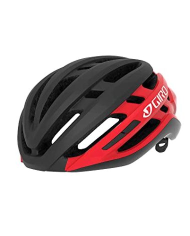 Giro Agilis MIPS Mens Road Cycling Helmet - Matte Black/Bright Red (2022), Medium