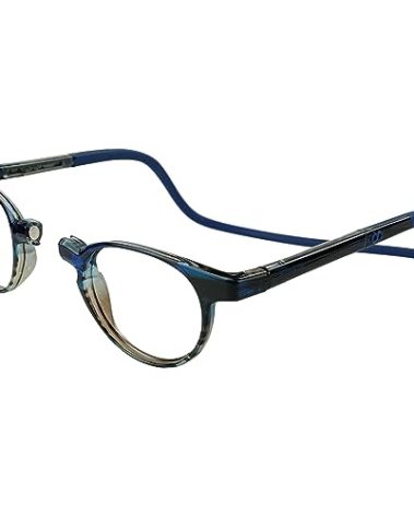 Clic Magnetic Reading Glasses for Men or Women, Soft Foldable Band, Computer Readers, Taku (S-XL, Blue, 1.50 Magnification)