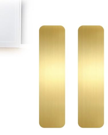 Durable Cat & Dog Door Protector from Scratching - Anti-Scratch Guard for Interior/Exterior Doors, Stainless Steel Self-Adhesive Kick Plate (2 Pcs, Brushed Gold, 4"x16")