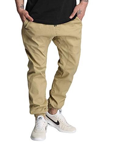 Southpole Men's Basic Stretch Twill Jogger Pants, Deep Khaki, 3X-Large