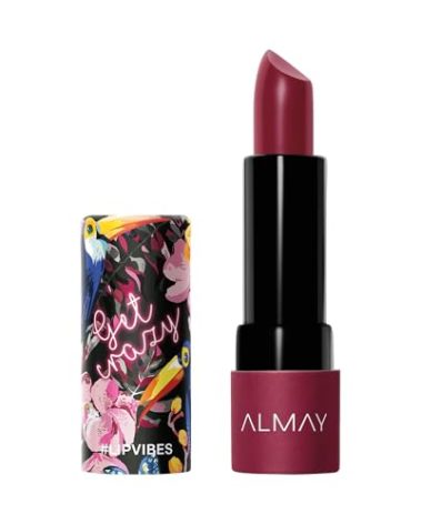 Almay Lipstick with Vitamin E Oil & Shea Butter, Matte Finish, Hypoallergenic, Get Crazy, 0.14 Oz