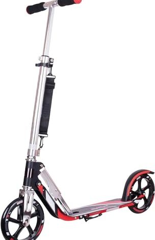 HUDORA Scooter with Big Wheels, Lightweight Durable All-Aluminum Frame for Kids 8 Years and Up, Teens 12 Years and Up, Adult