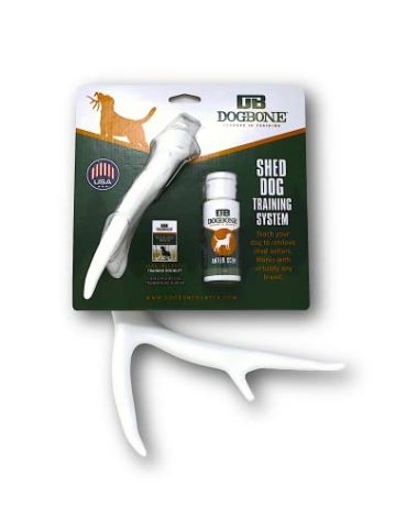 DogBone Shed Hunting Dog Training Kit – Train Your Puppy to Find Deer Antlers - Includes 2 oz Scent for Nosework & Flexible Floating Dummy for Retrieving - Perfect for Whitetail Hunters