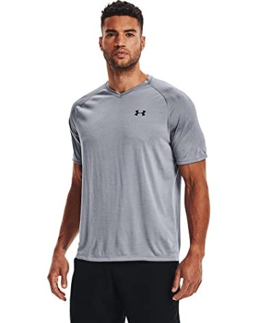 Under Armour Men's Tech 2.0 V-Neck Short-Sleeve T-Shirt , Steel (035)/Black, Large