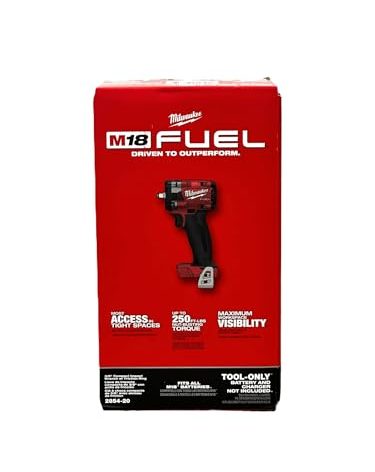 Milwaukee FUEL 2854-20 3/8 Brushless Cordless Impact Wrench Volt (Bare Tool Only), Red