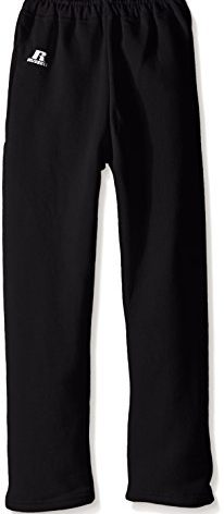 Russell Athletic Big Boys' Youth Dri-Power Fleece Open Bottom Pocket Pant, Black, Small