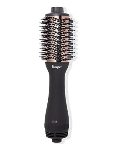 L'ANGE HAIR Le Volume 2-in-1 Titanium Blow Dryer Brush | Hot Air Brush for Hair Drying & Styling | Ionic Oval Barrel for Smooth, Frizz-Free Volume | (Black – 60mm)