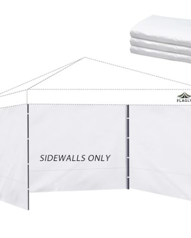 Instant 3pcs Canopy Sidewalls for 12x12 Pop Up Canopy Tent, 300D Waterproof Material for Outdoor Events, Vendor Booths, and Privacy (Sidewalls Only, Canopy Not Included)(White, 12x12ft-3pcs)