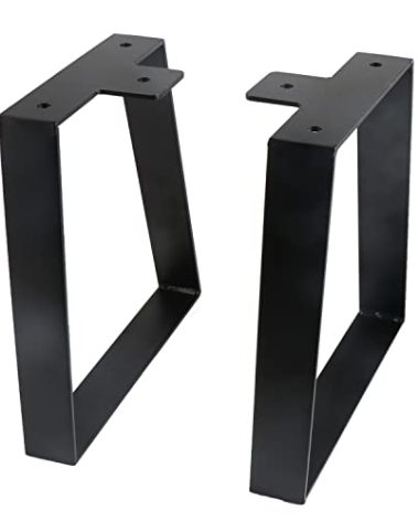 ALXEH 14 Inch Trapezoid Table Legs Black, DIY Furniture Metal Legs for Coffee Table, Bench Stool Cabinet Furniture Feet - Set of 2