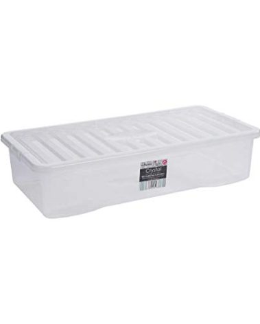 WHATMORE UK 42 Litre Crystal Storage Box and Lid, White
