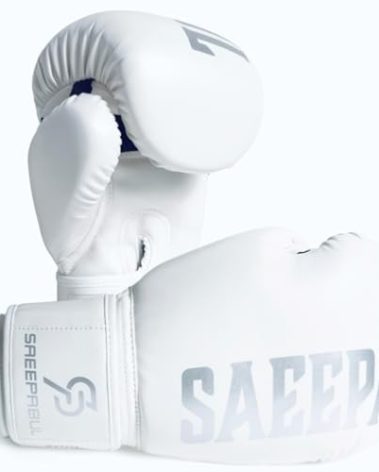SAEEPABUL Pro Boxing Gloves for Men and Women Suitable for Boxing Kickboxing Mixed Martial Arts Maui Thai MMA Heavy Bag Fighting Training White Ghost, 8oz