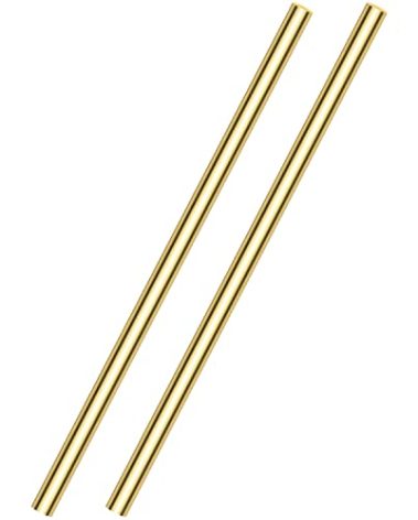 2 Pieces 12 inches 3/8 inch Brass Rods, Sutemribor Brass Solid Round Rod Lathe Bar Stock, 3/8 inch in Diameter, 12 inches in Length