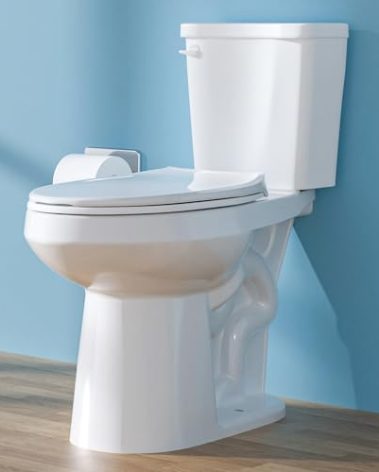 HOMLYLINK Elongated Tall Toilet 19 Inch for Seniors, ADA High Toilet for Bathroom, Comfort Bowl Heigh 19 Inch, Seat Height 20 Inch, Two-Piece Single Flush 1.28 GPF, 12 Inch Rough-in, White