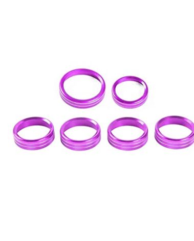 for F150 Air Conditioner Switch & Trailer & 4WD & VOL Knob Button Trim for Ford F150 XLT 2016 2017 2018 2019, Purple Aluminum, 6pcs (Not for 2021 2022)