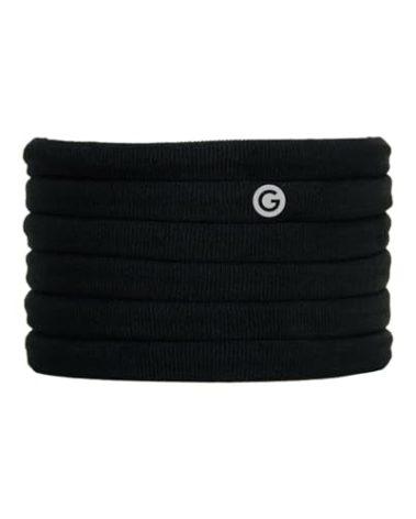 Gimme Beauty - Long & Curly Fit Hair Ties - Black Onyx - Damage Free Hair Ties - Seamless Microfiber Elastics - Long & Curly Hair Accessories - No Snagging, Dents, or Breakage (6 Count)