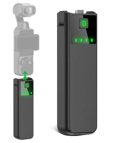 Pocket 3 Battery Handle Compatible with DJI Osmo Pocket 3, Portable osmo Pocket 3 XtraMuse Battery Handle Built-in 4000mAh Battery 22.5W Fast Charging
