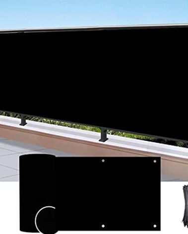 Balcony Privacy Screen Deck Cover 3.5ft x16.4ft Beathable Mesh Windscreen Sun Shade UV-Proof Fence Privacy Screen for Apartment, Backyard, Garden (3.5ft x16.4ft, Black)