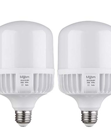 VELNEX 250W-300W Equivalent LED Bulb, Daylight 5000K 35W Commercial Retrofit, Super Bright 3500Lumen Garage Light, E26 Base for Warehouse, Area, Basement, Home - 2 Pack