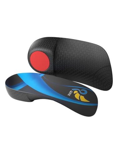 3/4 Arch Support Insoles for Women/Men, QBK Orthotics Shoe Insoles High Arch Supports Shoe Insoles for Plantar Fasciitis, Flat Feet, Over-Pronation, Relief Heel Spur Pain,L