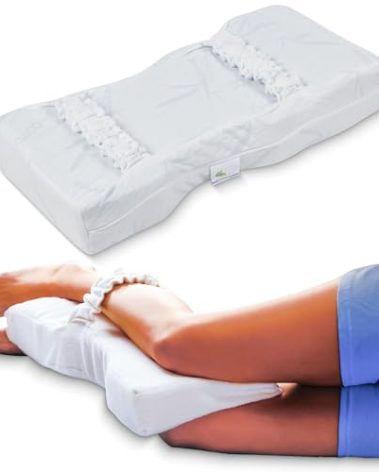 Back Support Systems Knee-T Leg Pillow Patented | High Resiliency Medical Quality Polyurethane Foam | Knee Pillow for Sleeping, Back Pain Relief, Hip and Sciatica Pain for Side Sleepers (Standard)