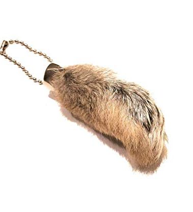 All Natural Lucky Rabbit Foot Keychain (Dusty White)