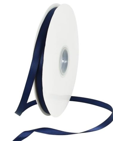 TONIFUL 3/8 Inch x 100yds Dark Blue Satin Ribbon Thin Solid Fabric Ribbon Roll for Gift Wrapping Invitation Floral Hair Balloons Craft Sewing Party Wedding Popsicles Decoration Valentine's Day Bouquet