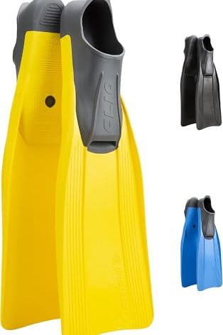 Cressi Clio Full Foot Pocket Fins, Yellow, 35/36